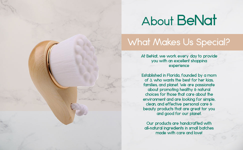 Cepillo facial con mango de bambú