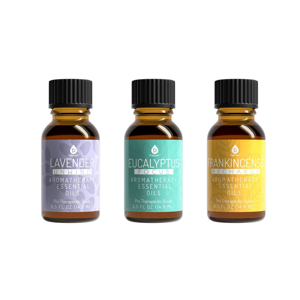 Paquete de 3 aceites esenciales para aromaterapia (lavanda, eucalipto, incienso)