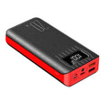 Batería externa Power Bank de 20000 mAh con doble puerto USB y linterna LED.
