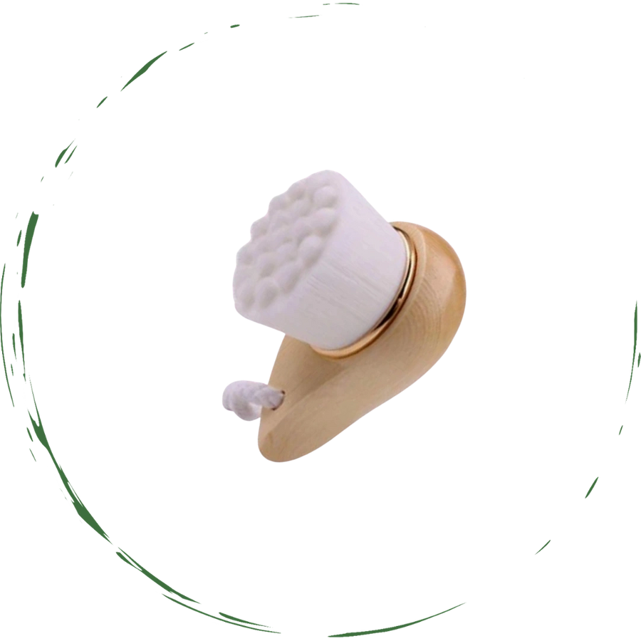 Cepillo facial con mango de bambú